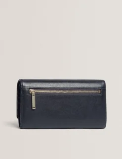 Große zweifach faltbare Handtasche aus Leder mit Bar-Detail