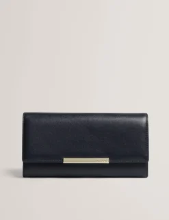 Große zweifach faltbare Handtasche aus Leder mit Bar-Detail