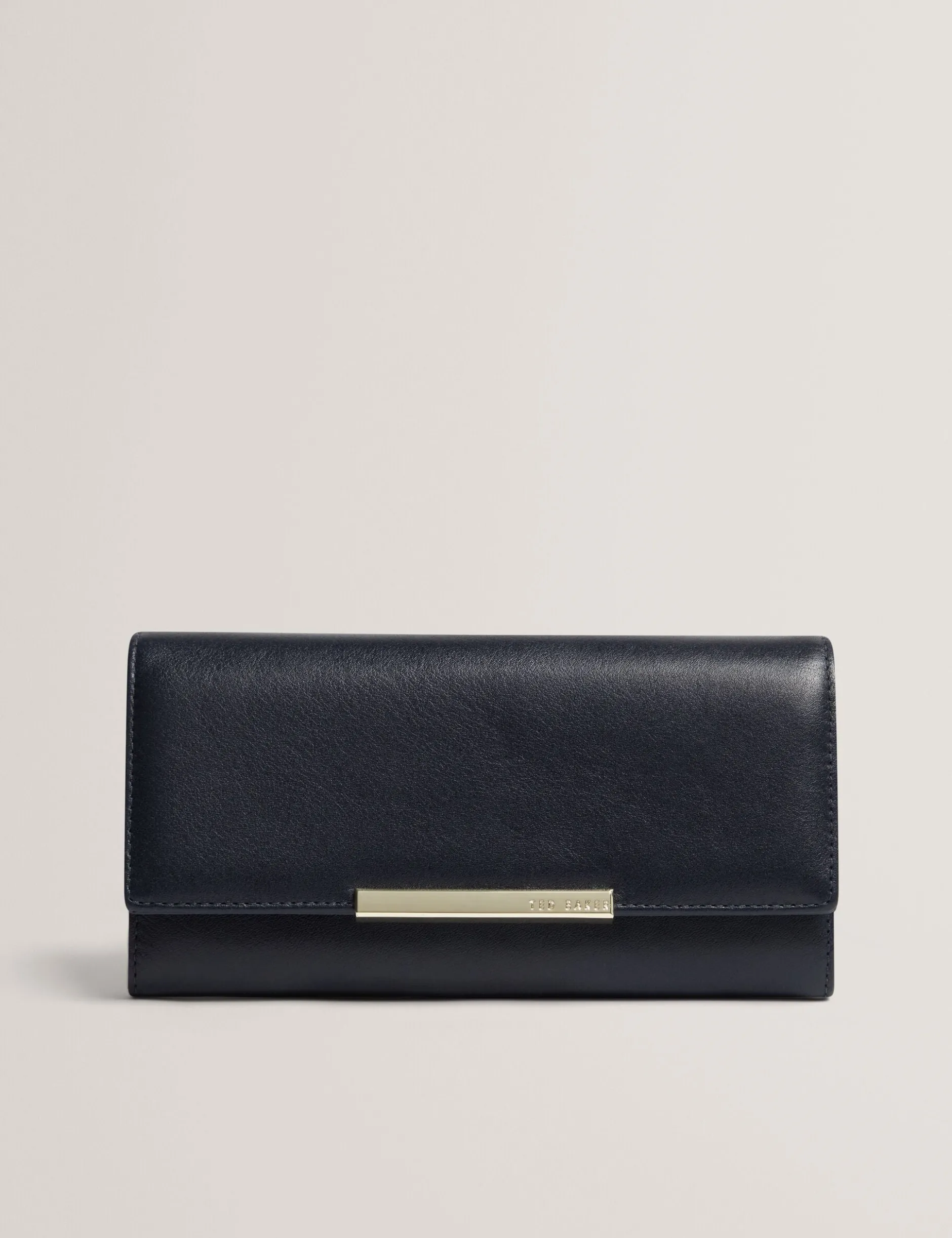 Große zweifach faltbare Handtasche aus Leder mit Bar-Detail