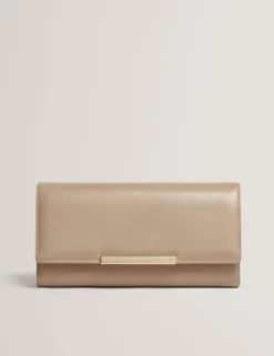 Große zweifach faltbare Handtasche aus Leder mit Bar-Detail