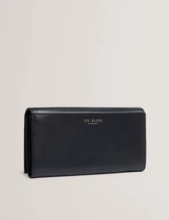 Große zweifach faltbare Lederhandtasche mit Bar-Detail