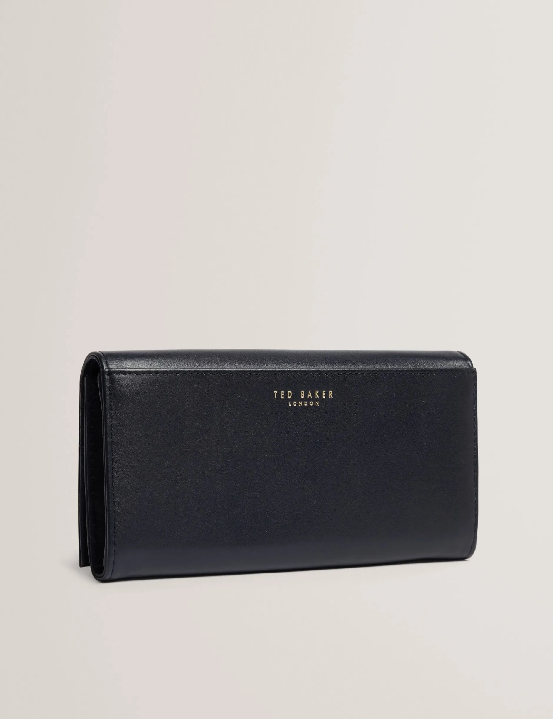 Große zweifach faltbare Lederhandtasche mit Bar-Detail