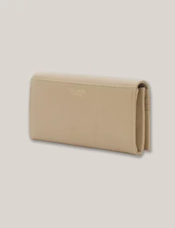Große zweifach faltbare Lederhandtasche mit Bar-Detail