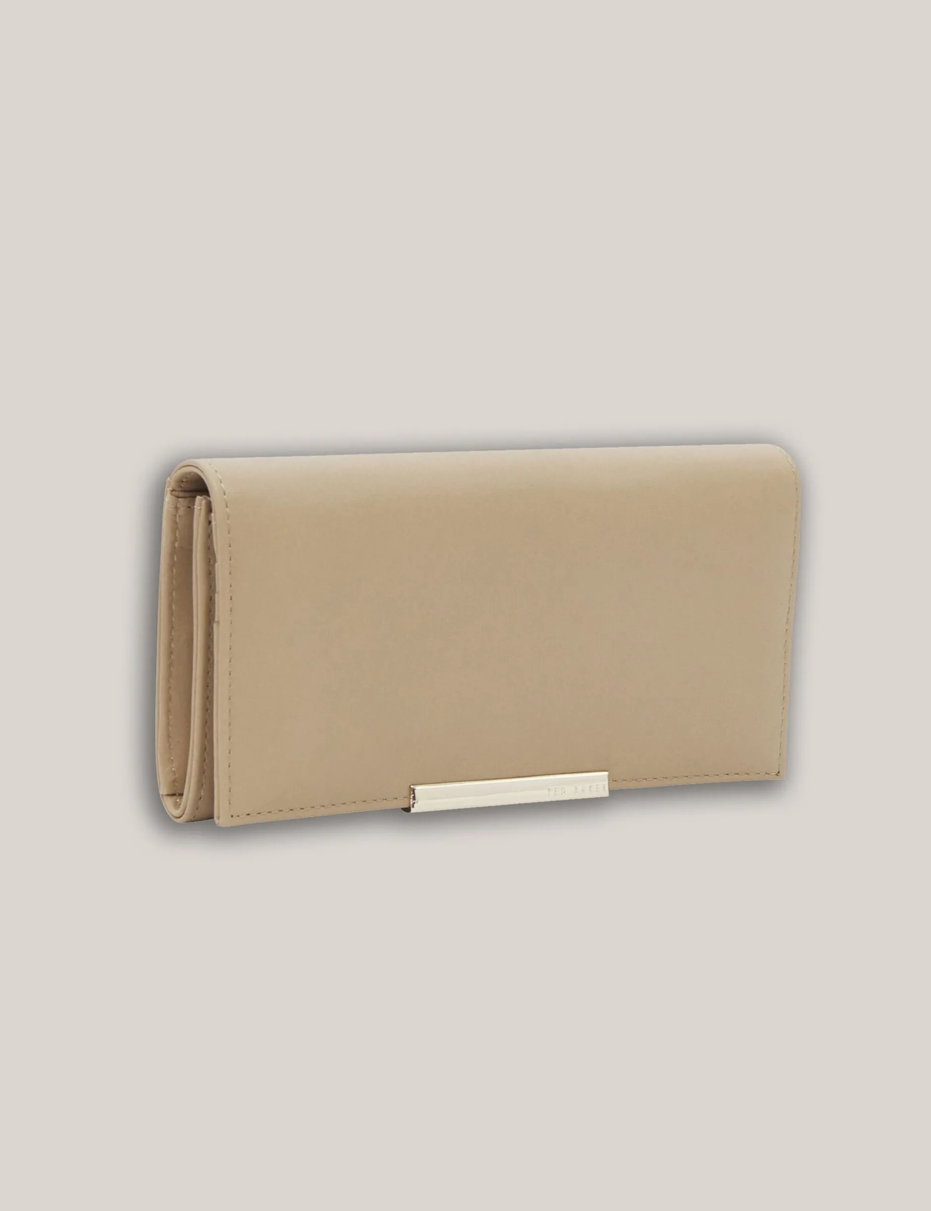 Große zweifach faltbare Lederhandtasche mit Bar-Detail