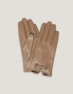 Handschuhe mit Schleifendetail aus weichem Leder