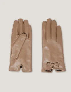 Handschuhe mit Schleifendetail aus weichem Leder