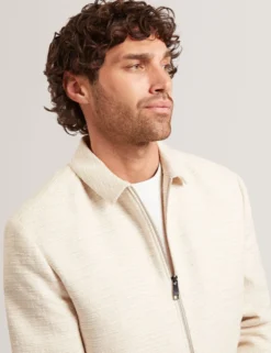Harrington-Jacke aus strukturiertem Baumwollmischgewebe