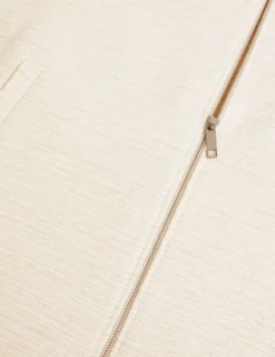 Harrington-Jacke aus strukturiertem Baumwollmischgewebe