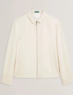 Harrington-Jacke aus strukturiertem Baumwollmischgewebe