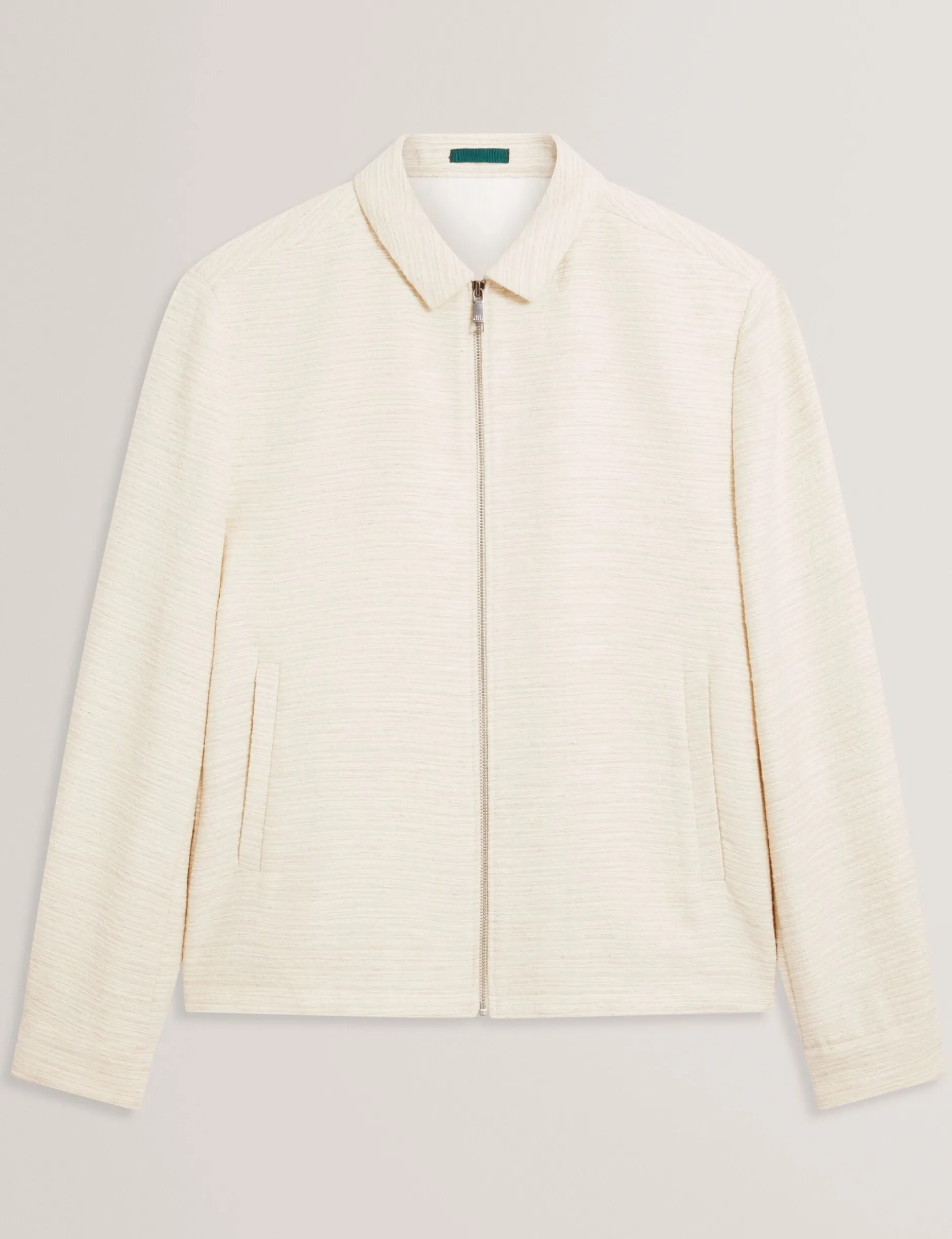 Harrington-Jacke aus strukturiertem Baumwollmischgewebe