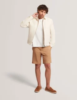 Harrington-Jacke aus strukturiertem Baumwollmischgewebe