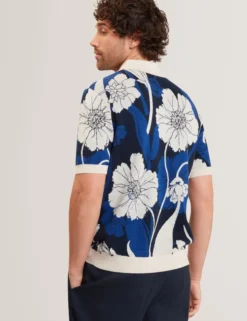 Hemd aus Wollmischung mit Jacquard-Botanikmuster