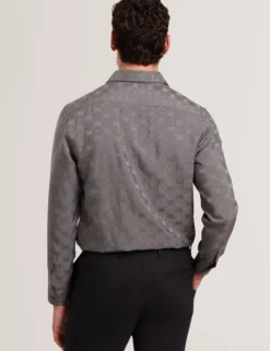 Hemd mit geometrischer Knitterstruktur