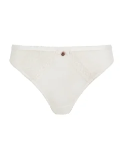 High-Leg-Tanga aus Mesh und Spitze