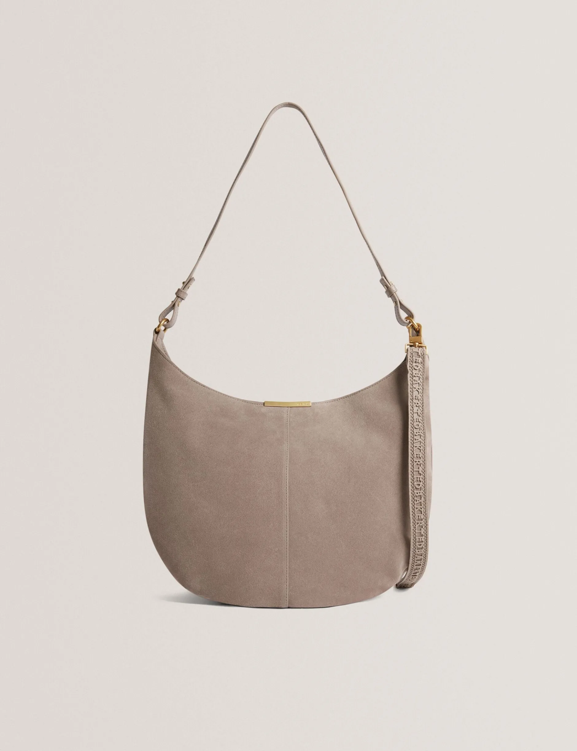 Hobo Bag aus Wildleder mit Stangendetail