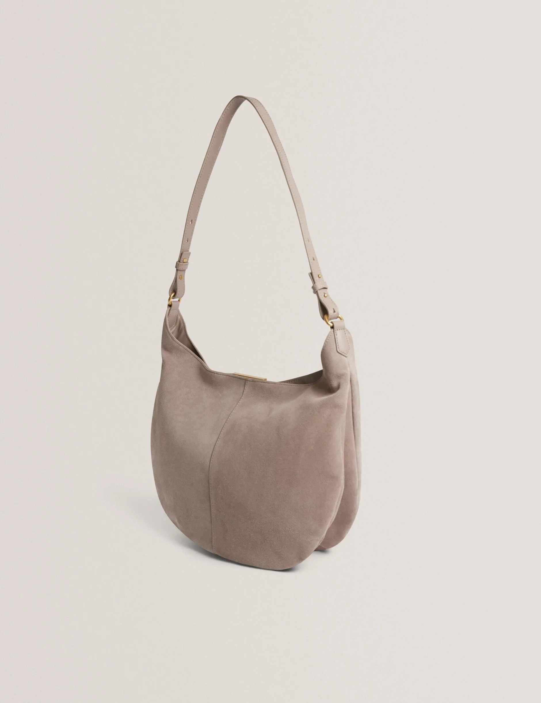 Hobo Bag aus Wildleder mit Stangendetail