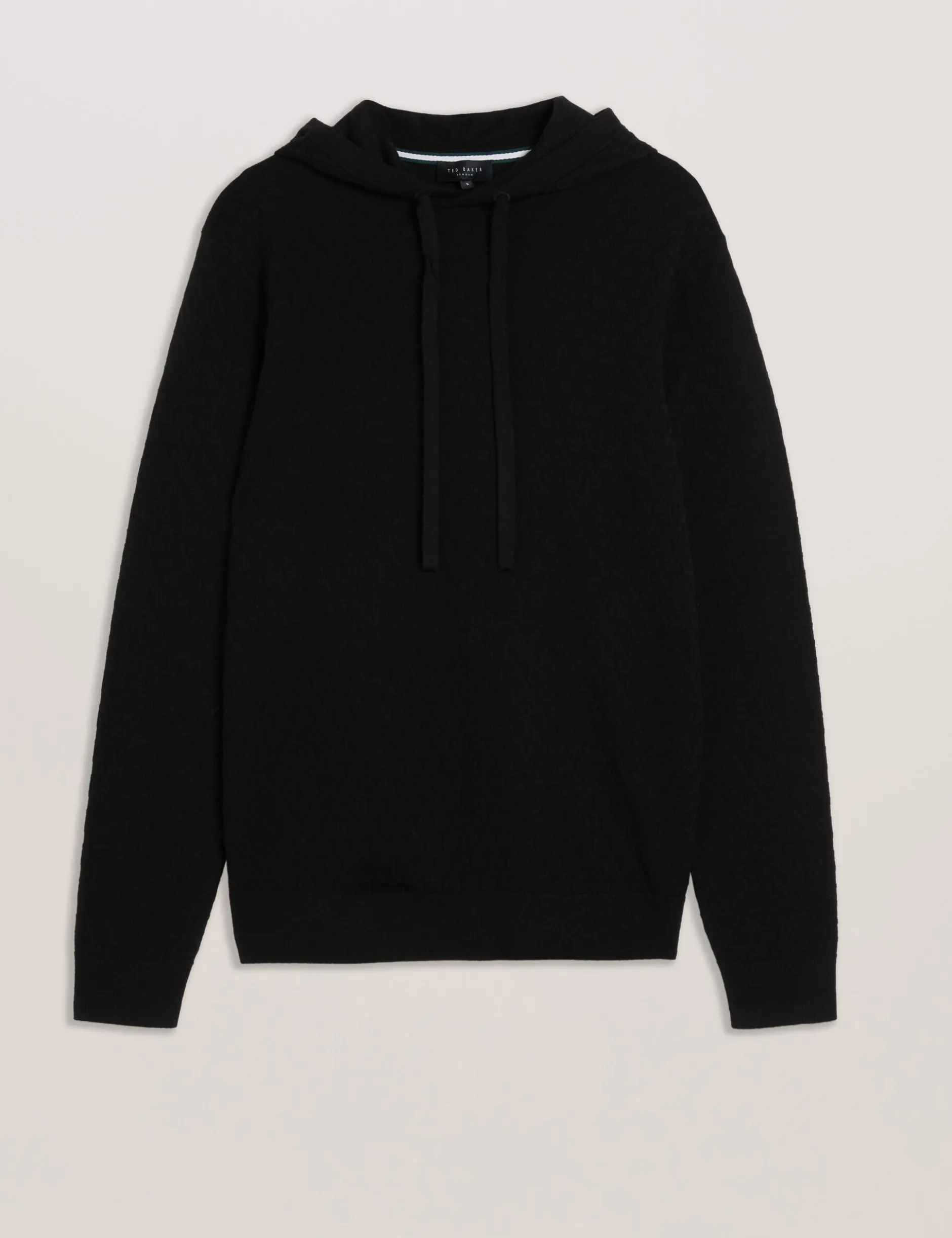 Hoodie aus strukturiertem T-Strick-Wollmischgewebe