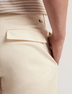 Hose aus geradem Baumwoll-Leinen-Twill