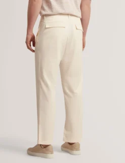 Hose aus geradem Baumwoll-Leinen-Twill