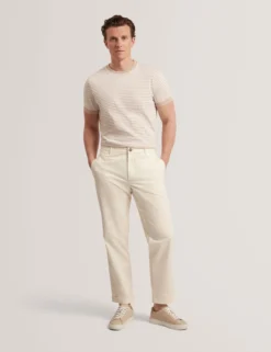 Hose aus geradem Baumwoll-Leinen-Twill