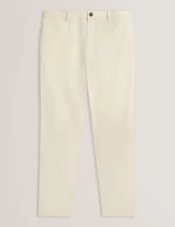 Hose aus geradem Baumwoll-Leinen-Twill