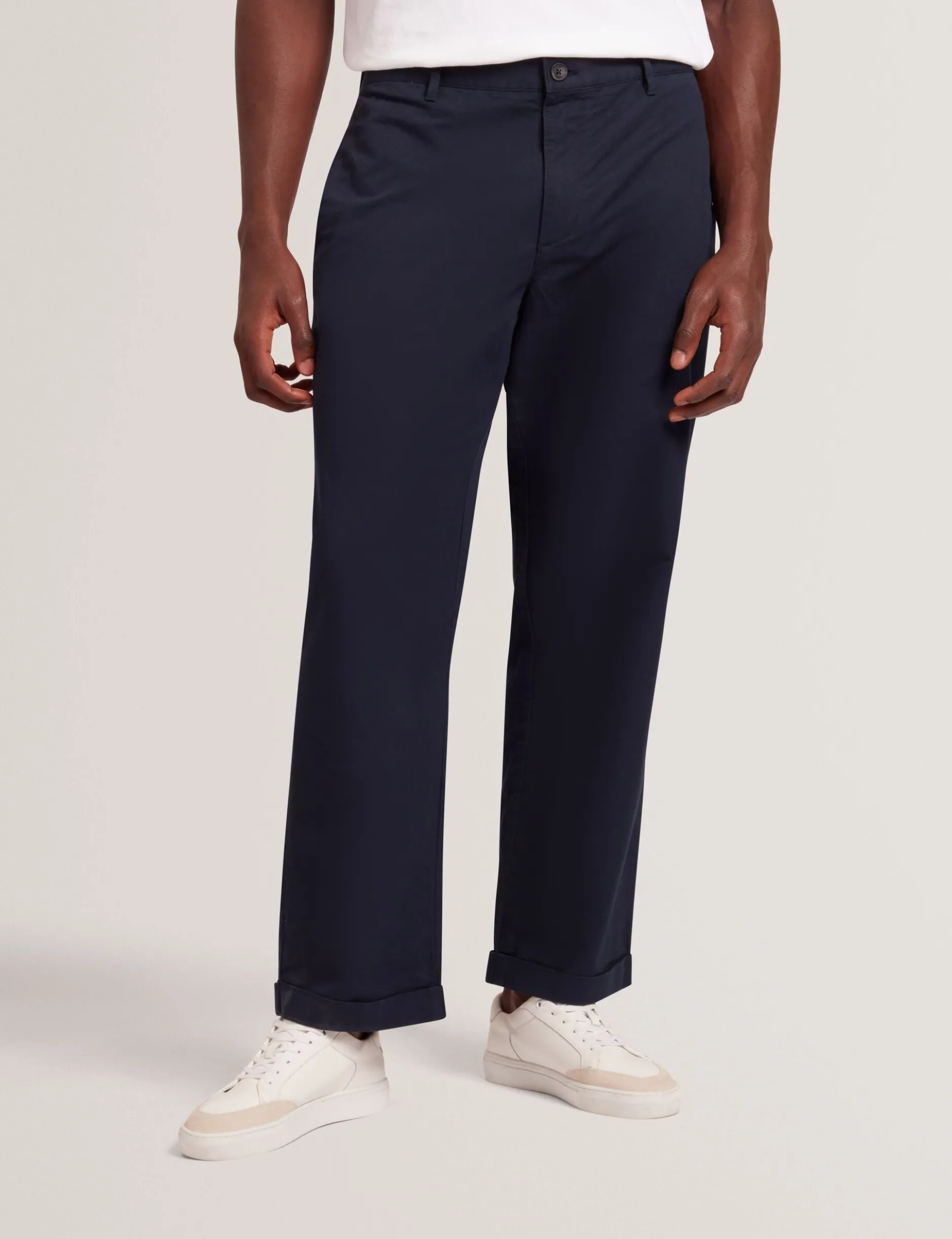 Hose aus geradem Baumwoll-Leinen-Twill