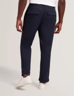 Hose aus geradem Baumwoll-Leinen-Twill