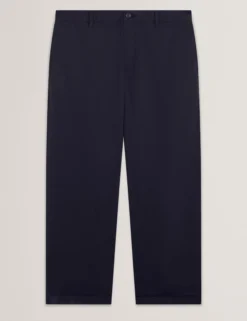 Hose aus geradem Baumwoll-Leinen-Twill