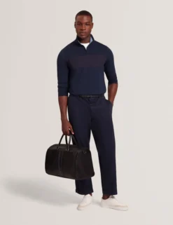 Hose aus geradem Baumwoll-Leinen-Twill