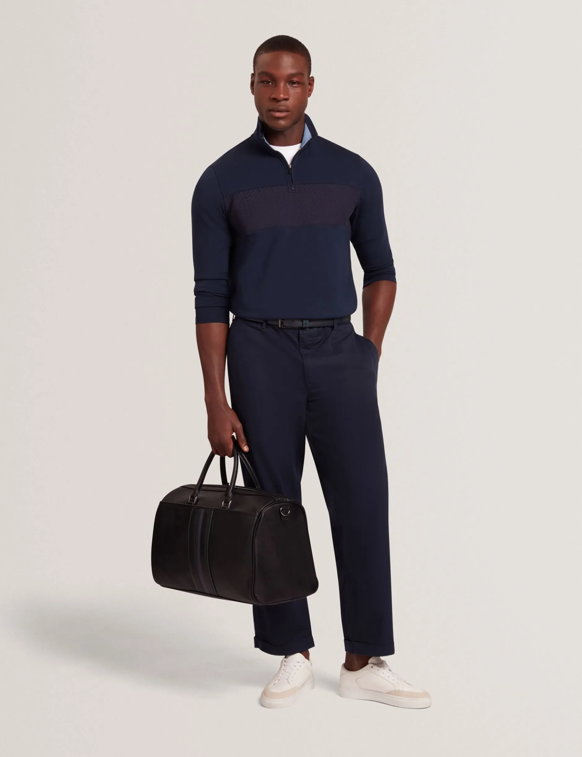 Hose aus geradem Baumwoll-Leinen-Twill