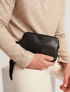 2-in-1 Leder-Umhängetasche