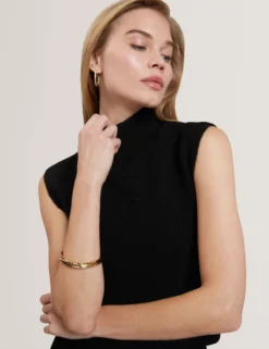 2-in-1 ärmelloses Strick-Midikleid mit Tanktop