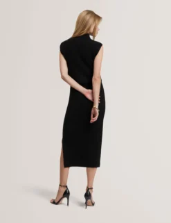 2-in-1 ärmelloses Strick-Midikleid mit Tanktop