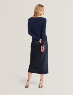 2-in-1 Satin-Unterkleid mit Strickoberteil