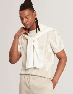 Jacquard-T-Shirt aus botanischer Wollmischung