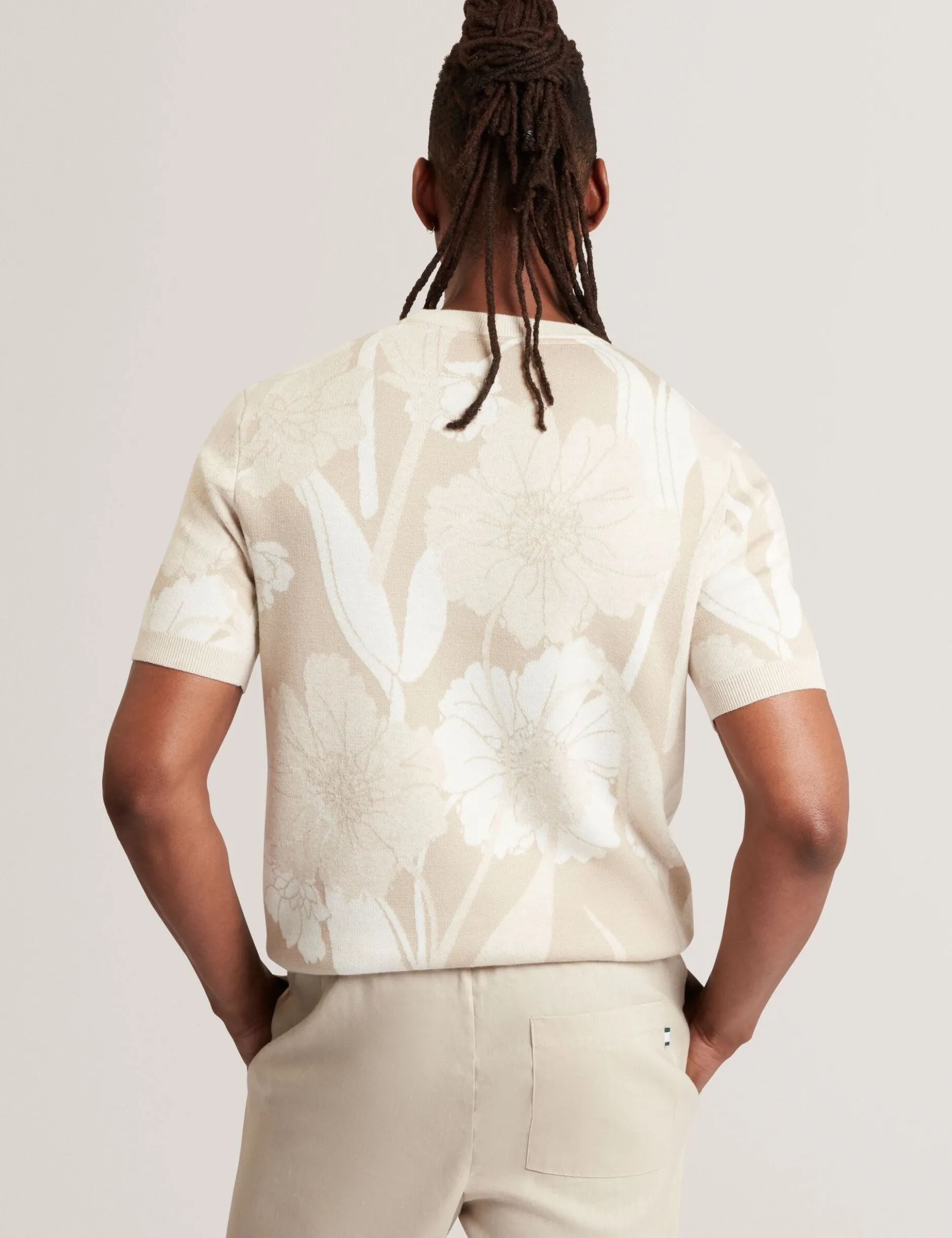 Jacquard-T-Shirt aus botanischer Wollmischung