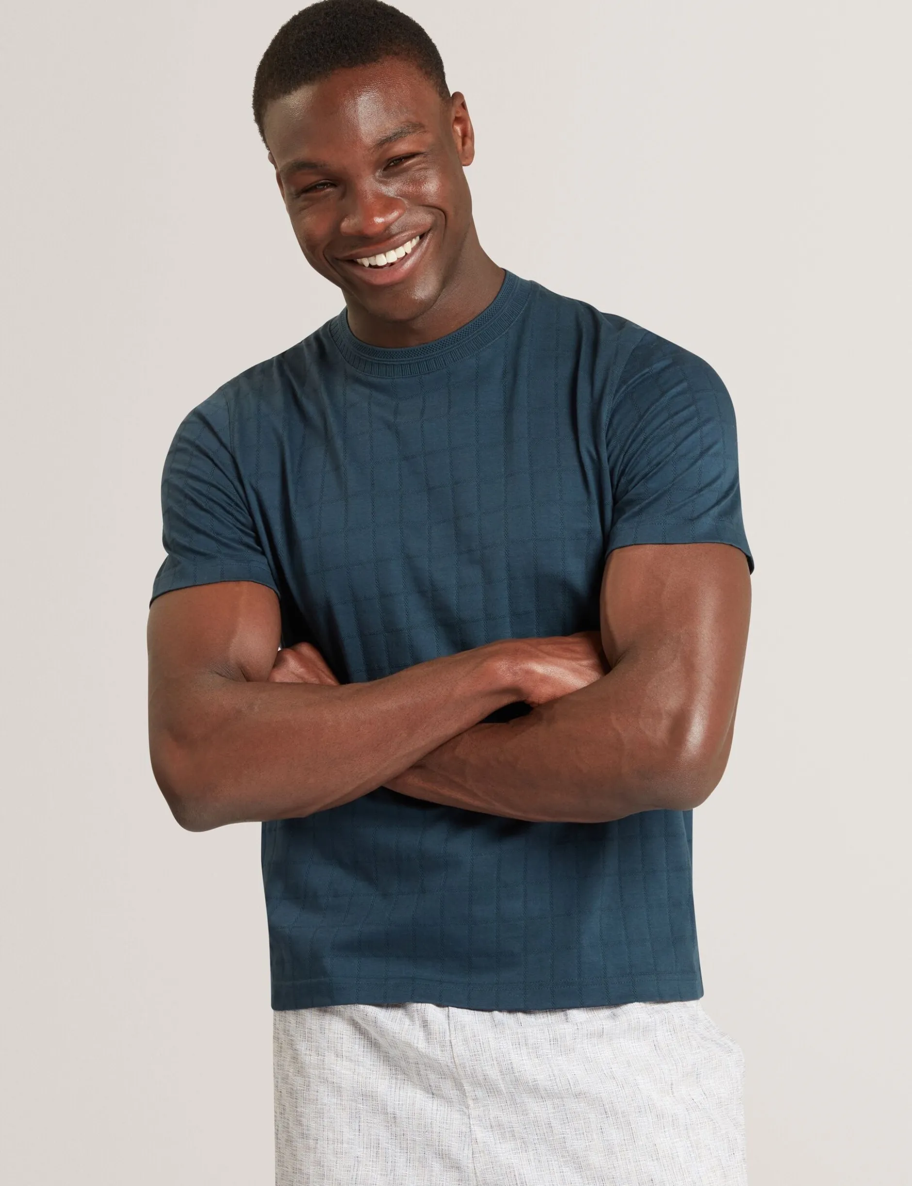 Jacquard-T-Shirt aus strukturierter Baumwolle