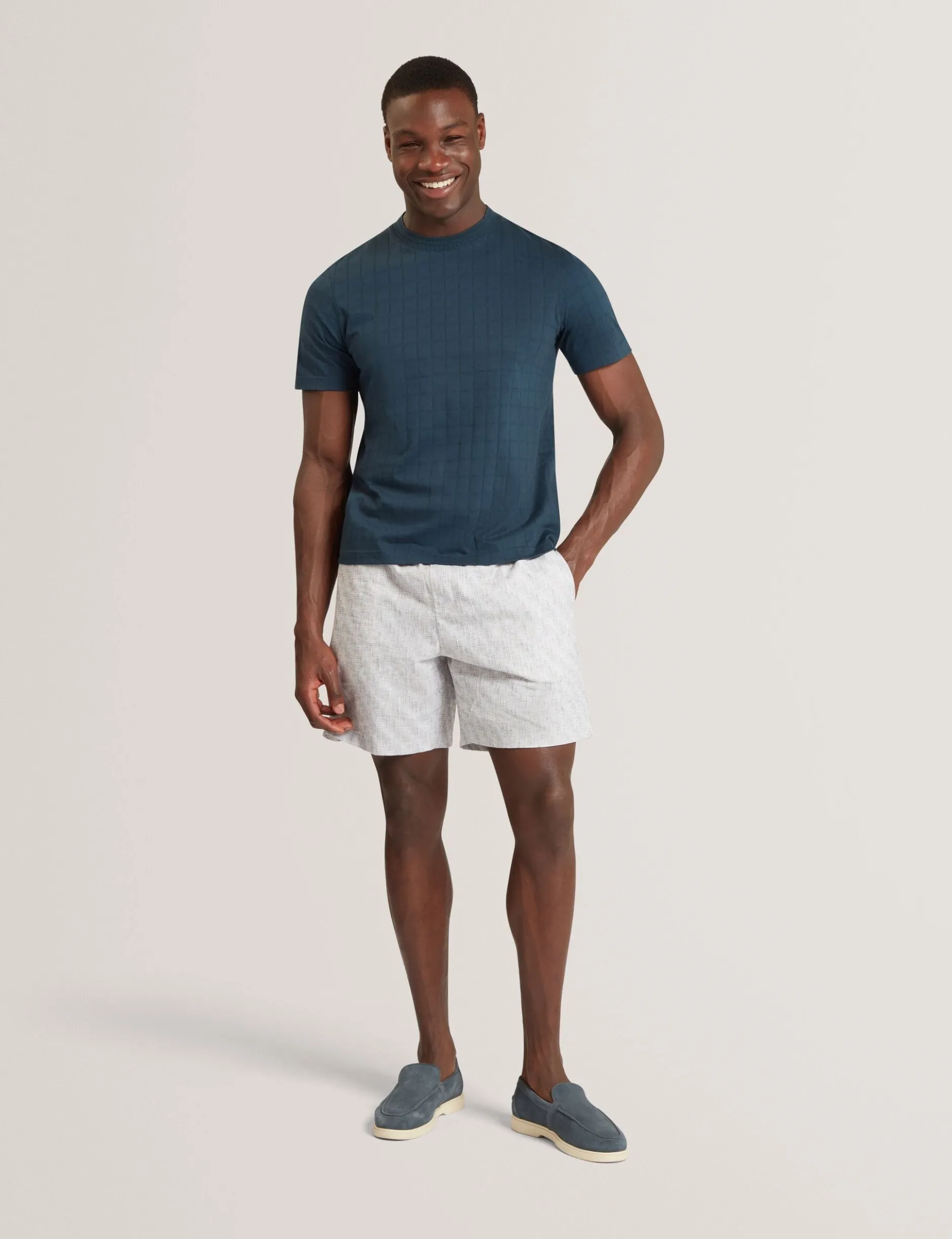 Jacquard-T-Shirt aus strukturierter Baumwolle