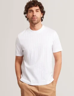 Jacquard-T-Shirt aus strukturierter Baumwolle