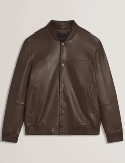 Klassische Leder-Bomberjacke
