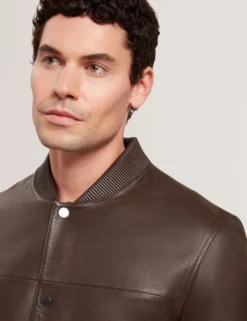 Klassische Leder-Bomberjacke