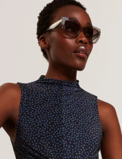 Klobige Cat-Eye-Sonnenbrille aus Acetat