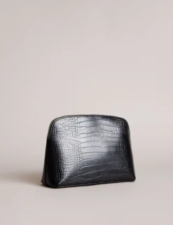 Kosmetiktasche aus Kunstleder in Kroko-Optik