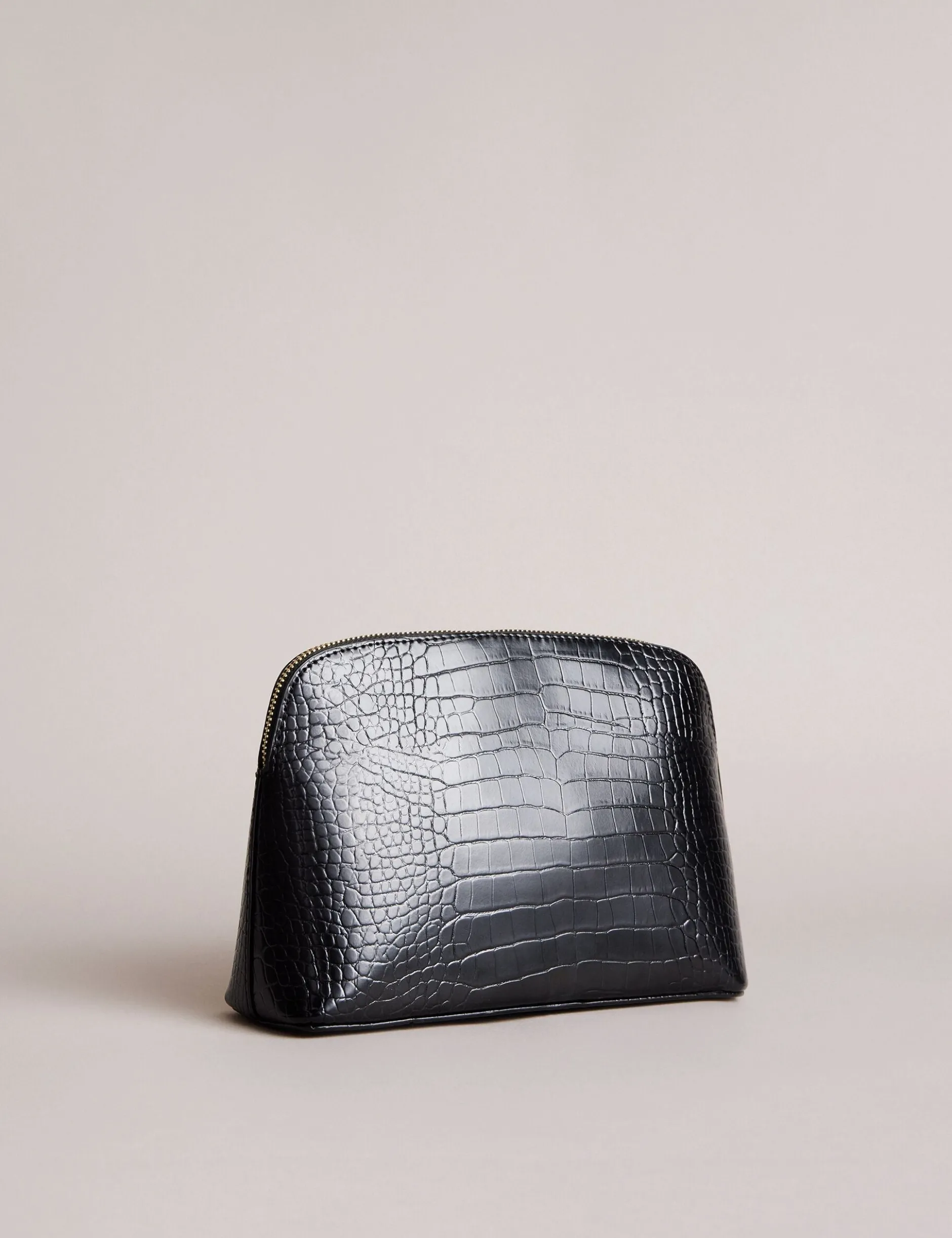 Kosmetiktasche aus Kunstleder in Kroko-Optik