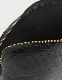 Kosmetiktasche aus Kunstleder in Kroko-Optik