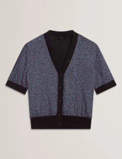 Kurzarm-Cardigan mit Print von Touch of Silk