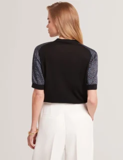 Kurzarm-Cardigan mit Print von Touch of Silk