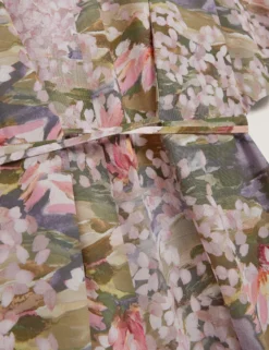 Kurzarm-Hemdkleid mit Seerosenmuster