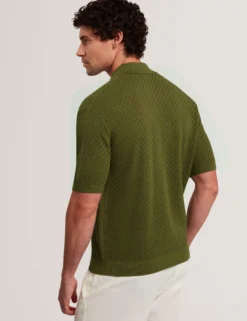Kurzarmhemd mit Diamant-Häkelmuster