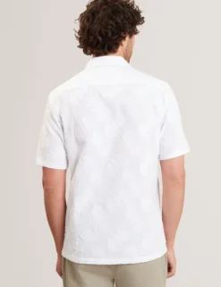 Kurzarmhemd mit Jacquard-Blattstruktur